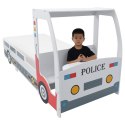 VidaXL Łóżko dziecięce samochód policyjny, materac, 90x200 cm, H2 H3
