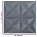 VidaXL Panele ścienne 3D, 24 szt., 50x50 cm, szarość origami, 6 m²