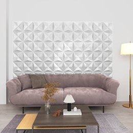 VidaXL Panele ścienne 3D, 48 szt., 50x50 cm, biel origami, 12 m²