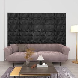 VidaXL Panele ścienne 3D, 48 szt., 50x50 cm, diamentowa czerń, 12 m²