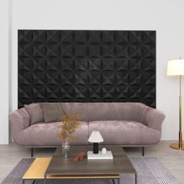 VidaXL Panele ścienne 3D, 48 szt., 50x50 cm, czarny origami, 12 m²