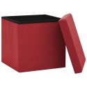 VidaXL Składane stołki ze schowkiem, 2 szt., winna czerwień, PVC