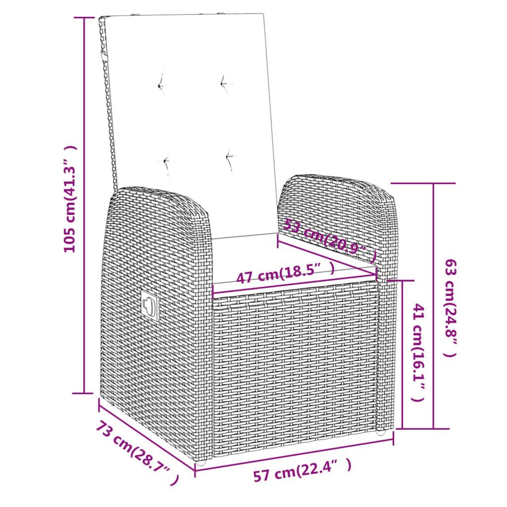 VidaXL 9-częściowy zestaw mebli ogrodowych z poduszkami, szary