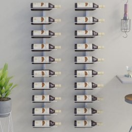 VidaXL Uchwyty ścienne na 10 butelek wina, 2 szt., białe, metalowe