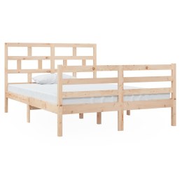 VidaXL Rama łóżka, 135x190 cm, lite drewno