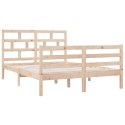 VidaXL Rama łóżka, 135x190 cm, lite drewno