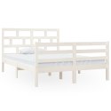 VidaXL Rama łóżka, biała, 135x190 cm, lite drewno