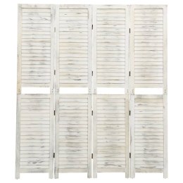 VidaXL Parawan 4-panelowy, biały, 140 x 165 cm, drewniany
