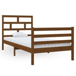 VidaXL Rama łóżka, miodowy brąz, lite drewno sosnowe, 90x200 cm