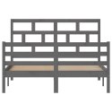 VidaXL Rama łóżka, szara, lite drewno sosnowe, 140x200 cm
