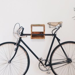 VidaXL Uchwyt ścienny na rower, 35x25x25 cm, lite drewno z odzysku