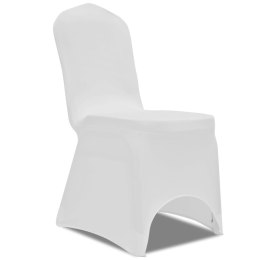 VidaXL Elastyczne pokrowce na krzesła, białe, 100 szt.