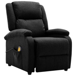 VidaXL Elektryczny fotel masujący, czarny, tkanina