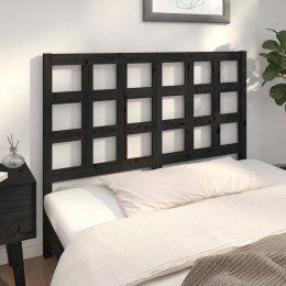 VidaXL Wezgłowie łóżka, czarne, 140,5x4x100 cm, lite drewno sosnowe