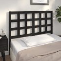 VidaXL Wezgłowie łóżka, czarne, 140,5x4x100 cm, lite drewno sosnowe