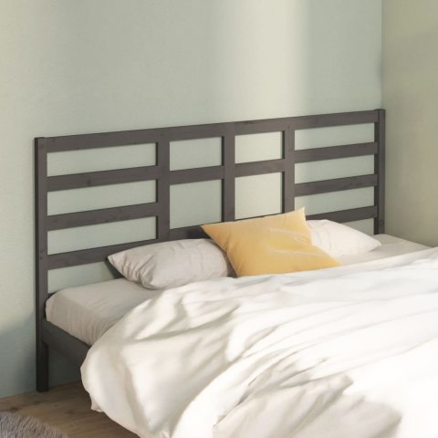 VidaXL Wezgłowie łóżka, szare, 186x4x104 cm, lite drewno sosnowe
