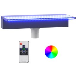 VidaXL Wylewka do wodospadu z oświetleniem RGB LED, akrylowa, 45 cm