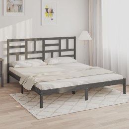 VidaXL Rama łóżka, szara, lite drewno, 200 x 200 cm