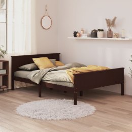 VidaXL Rama łóżka, ciemnobrązowa, lite drewno sosnowe, 160 x 200 cm