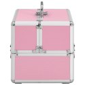 VidaXL Kuferek na kosmetyki, 22 x 30 x 21 cm, różowy, aluminiowy