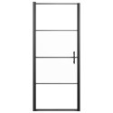 VidaXL Drzwi prysznicowe, 81x195cm, półmrożone szkło hartowane, czarne
