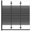 VidaXL Składany parawan nawannowy, 3 panele, 130x130 cm, ESG, czarny