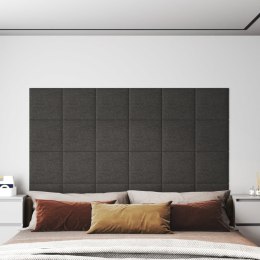 VidaXL Panele ścienne, 12 szt, ciemnoszare, 30x30 cm, tkanina, 1,08 m²