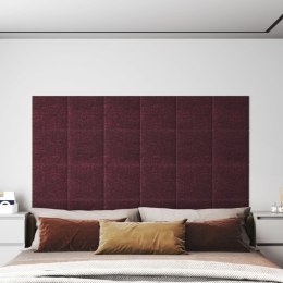 VidaXL Panele ścienne, 12 szt., fioletowe, 30x30 cm, tkanina, 1,08 m²