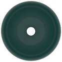 VidaXL Luksusowa, okrągła umywalka, matowa zieleń, 40x15 cm, ceramika