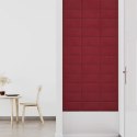 VidaXL Panele ścienne, 12 szt., kolor wina, 30x15 cm, aksamit, 0,54 m²