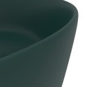 VidaXL Luksusowa, okrągła umywalka, matowa ciemna zieleń, 40x15 cm