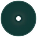 VidaXL Okrągła umywalka łazienkowa, matowa ciemnozielona, 32,5 x 14 cm