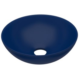 VidaXL Umywalka łazienkowa, ceramiczna, ciemnoniebieska, okrągła