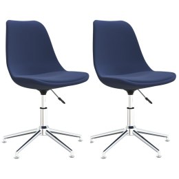 VidaXL Obrotowe krzesła stołowe, 2 szt., niebieskie, obite tkaniną