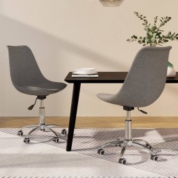 VidaXL Obrotowe krzesła stołowe, 2 szt., jasnoszare, obite tkaniną