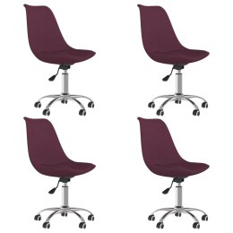 VidaXL Obrotowe krzesła stołowe, 4 szt., fioletowe, obite tkaniną