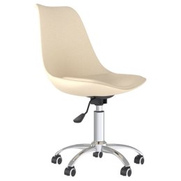 VidaXL Obrotowe krzesła stołowe, 6 szt., kremowe, obite tkaniną