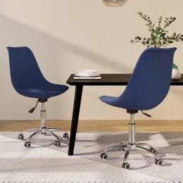 VidaXL Obrotowe krzesła stołowe, 2 szt., niebieskie, obite tkaniną