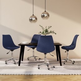 VidaXL Obrotowe krzesła stołowe, 4 szt., niebieskie, obite tkaniną