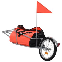 VidaXL Rowerowa przyczepa na bagaż z pomarańczowo-czarną torbą