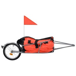 VidaXL Rowerowa przyczepa na bagaż z pomarańczowo-czarną torbą