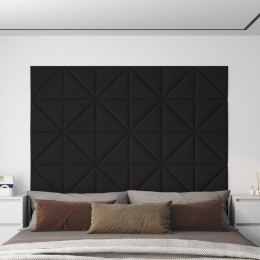 VidaXL Panele ścienne, 12 szt., czarne, 30x30 cm, tkanina, 0,54 m²
