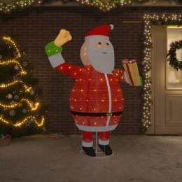 VidaXL Dekoracyjny Święty Mikołaj z LED, luksusowa tkanina, 180 cm