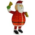 VidaXL Dekoracyjny Święty Mikołaj z LED, luksusowa tkanina, 180 cm