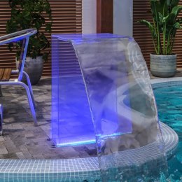 VidaXL Fontanna basenowa z LED RGB i przyłączami, akryl, 51 cm
