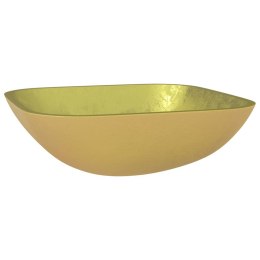 VidaXL Umywalka ze szkła, 42x42x14 cm, złota