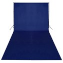 VidaXL Bawełniane tło fotograficzne, niebieskie 600x300 cm, chroma key