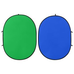 VidaXL Owalne tło studyjne 2-w-1, zielono-niebieskie, 200x150 cm