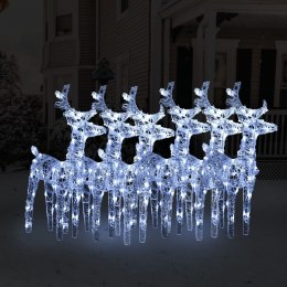 VidaXL Świąteczne renifery, 6 szt., 240 zimnych białych LED, akryl