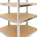 VidaXL Regał narożny z 4 półkami, stal i materiał drewnopochodny